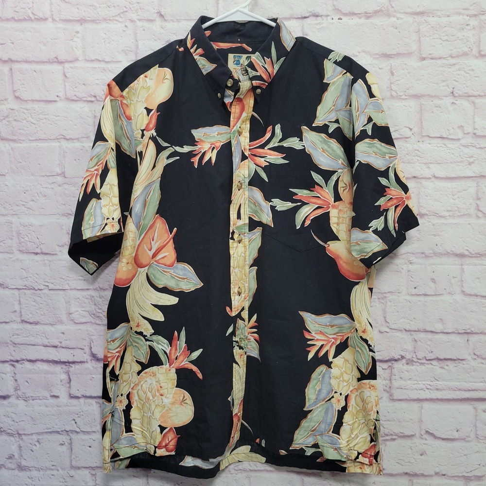 John Severson Kahala Floral Hawaiian Islands Shirt M Aloha Beach Tropical Retro